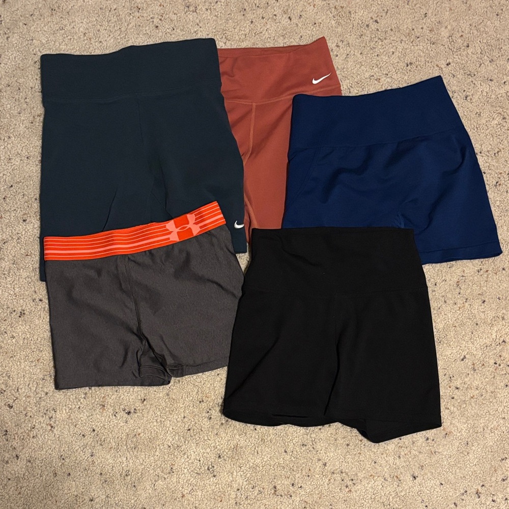 Athletic Spandex Bundle- Black, Blue, Gray, Red, Navy
